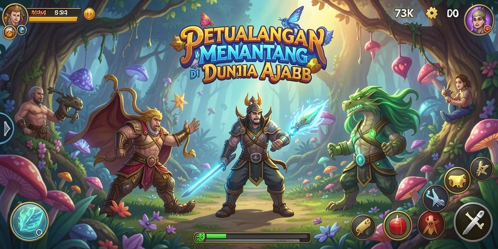 Gameplay seru dengan tantangan menantang di 73K.