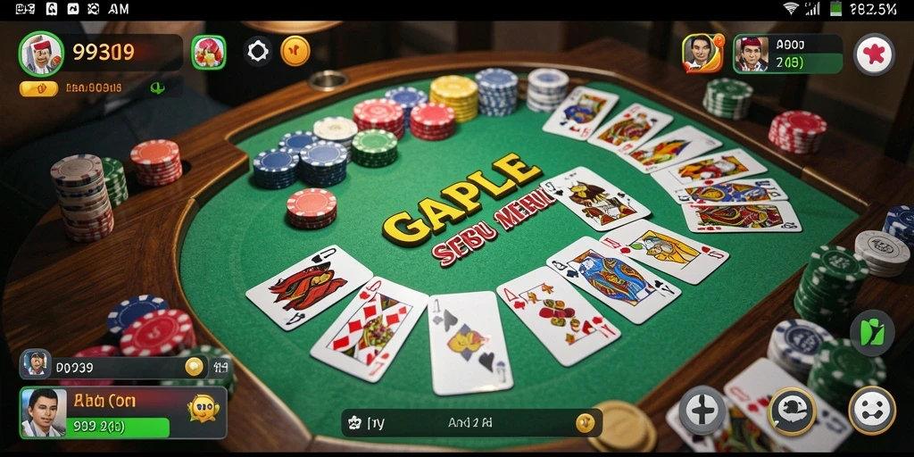Screenshot utama menunjukkan gameplay seru Gaple di 9939.