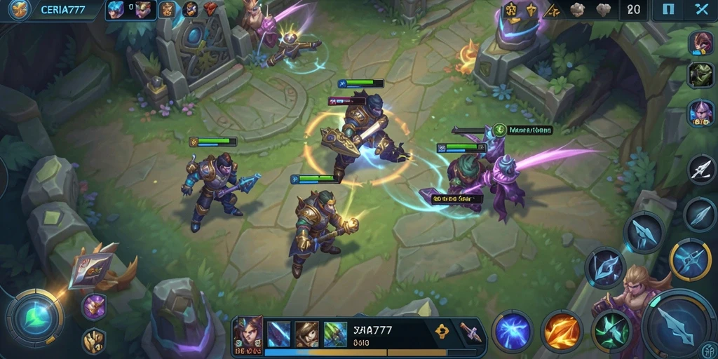 Screenshot CERIA777 menampilkan aksi seru dalam permainan MOBA.