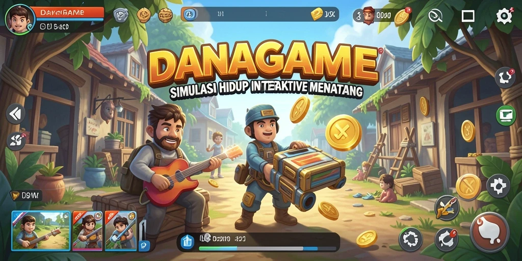 Tampilan gameplay simulasi yang imersif dan interaktif di DANAGAME.