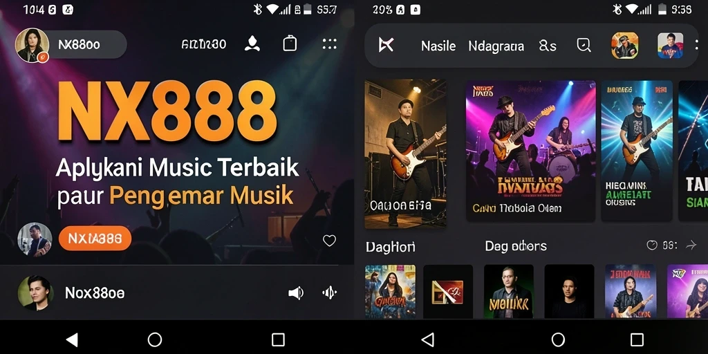 Tampilan gameplay aplikasi musik NX888 yang menarik dan interaktif.