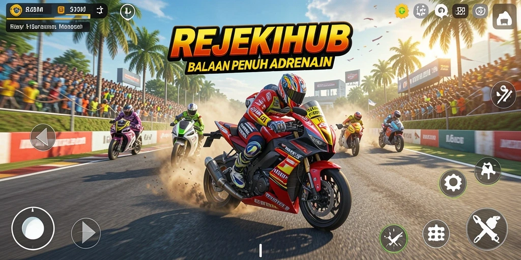 Tampilan gameplay seru di lintasan balap motor.