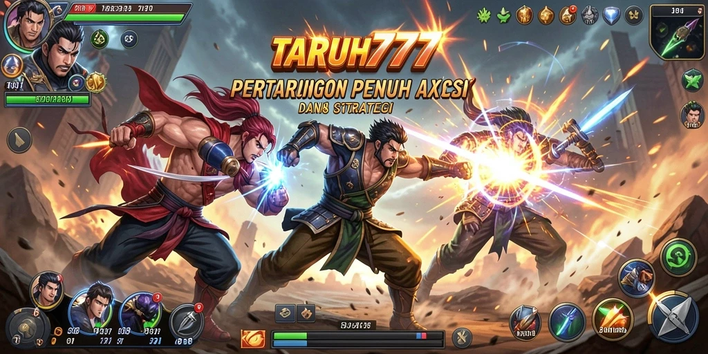 Tampilan aksi pertarungan seru di TARUH777 yang mendebarkan.